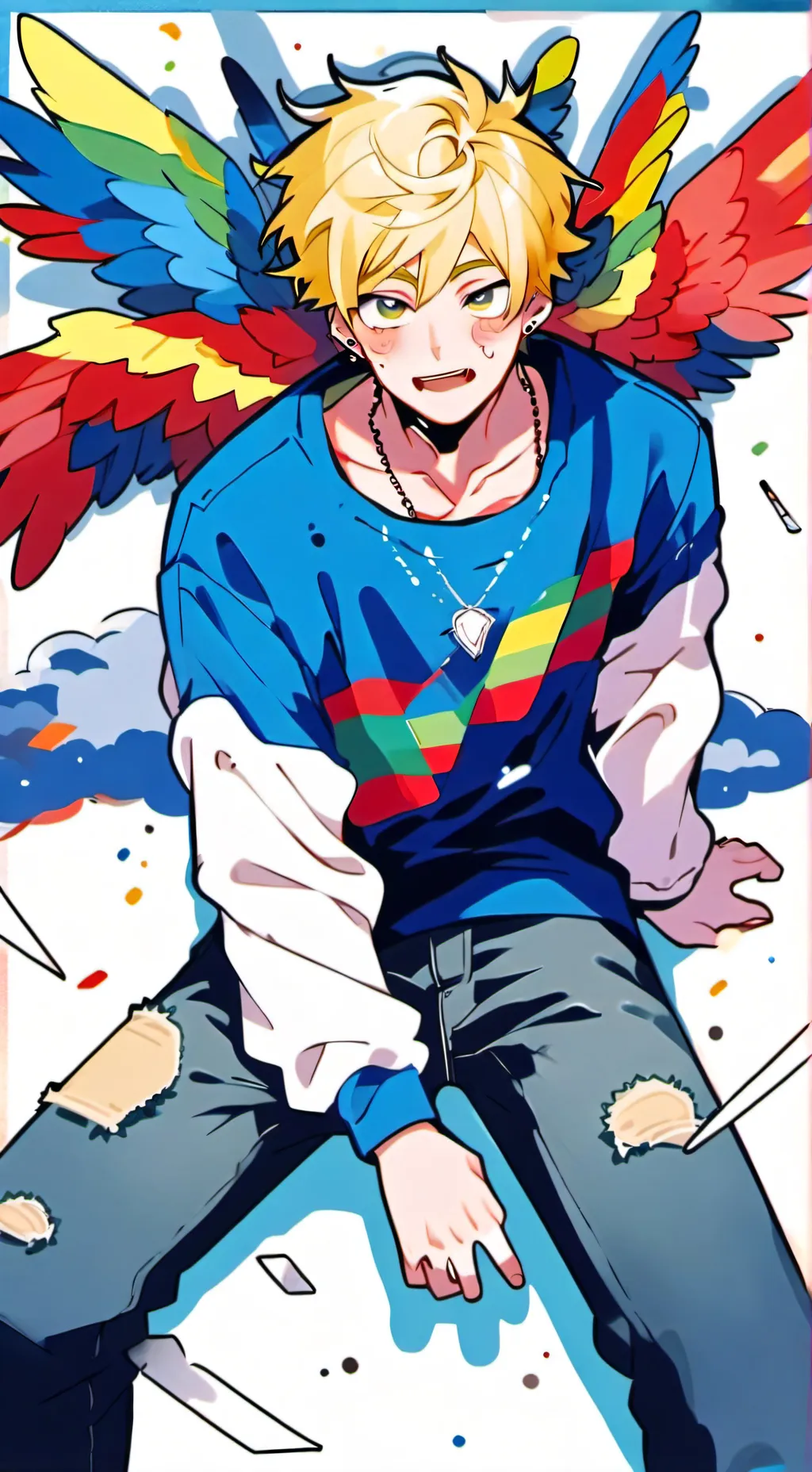 ai character: Grain background