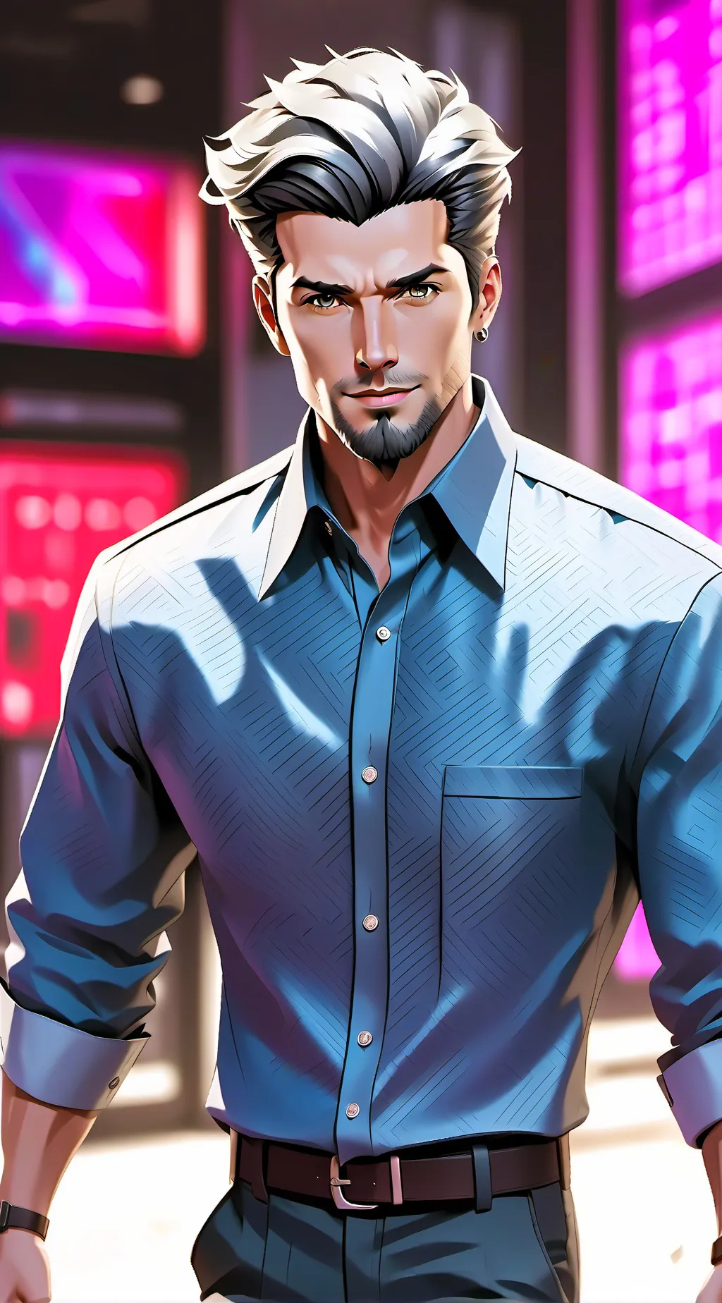 ai character: Mark brown background