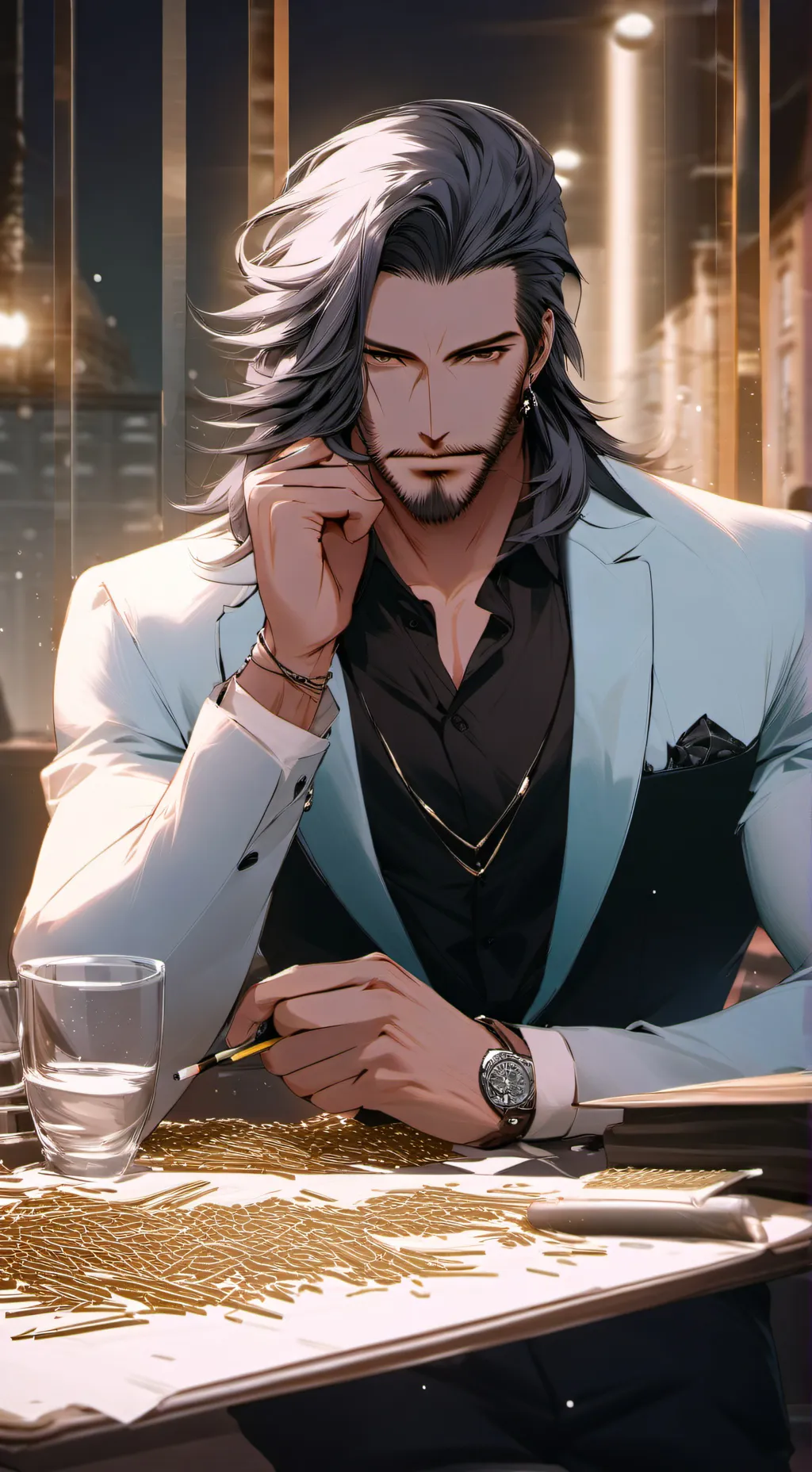 ai character: Olivier  background