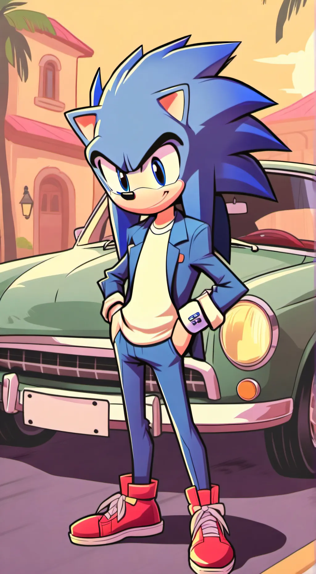 ai character: Sonic road trip 2 background