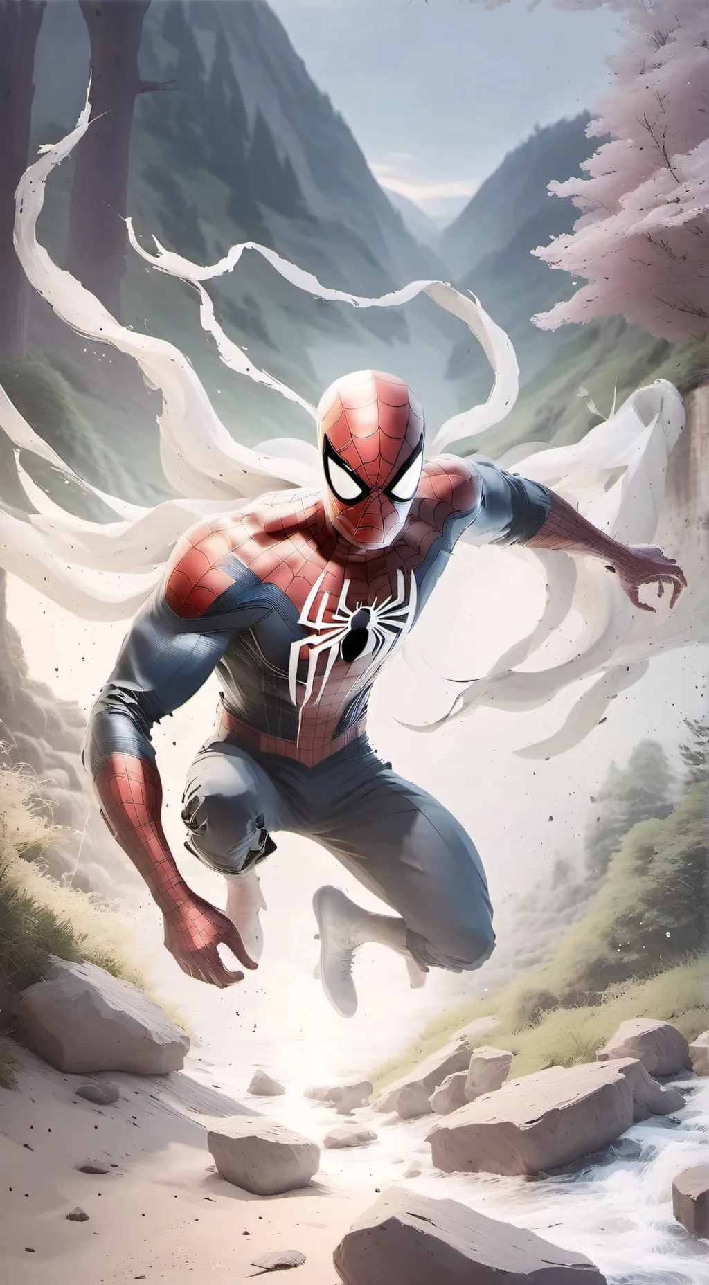 ai character: Arcane & spiderman background