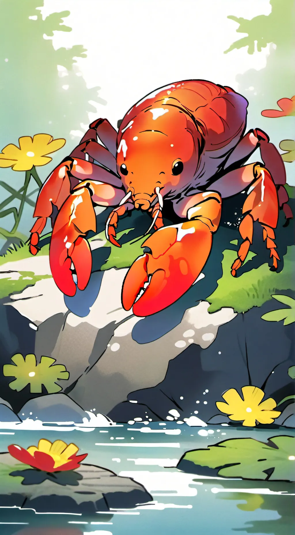 ai character: baby lobster background