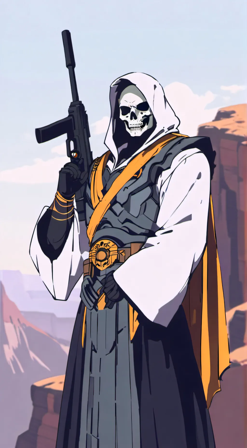 ai character: Solid Bones background