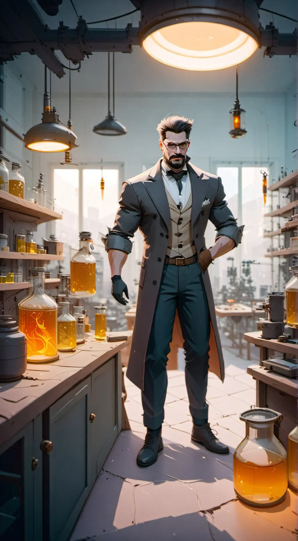 ai character: Evil scientists  background