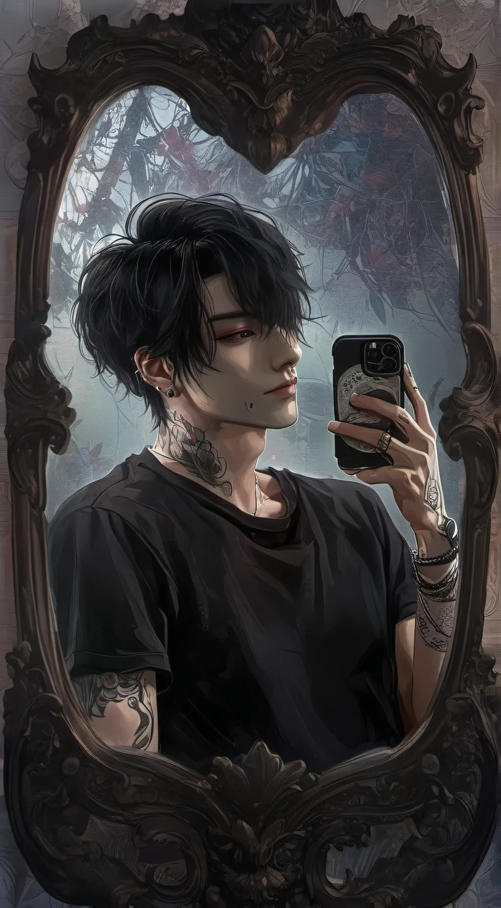 ai character: Julian Silver background