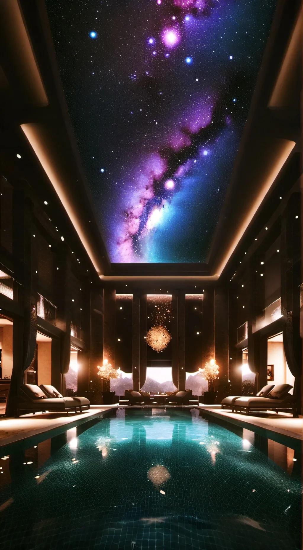 ai character: CH at a pool background