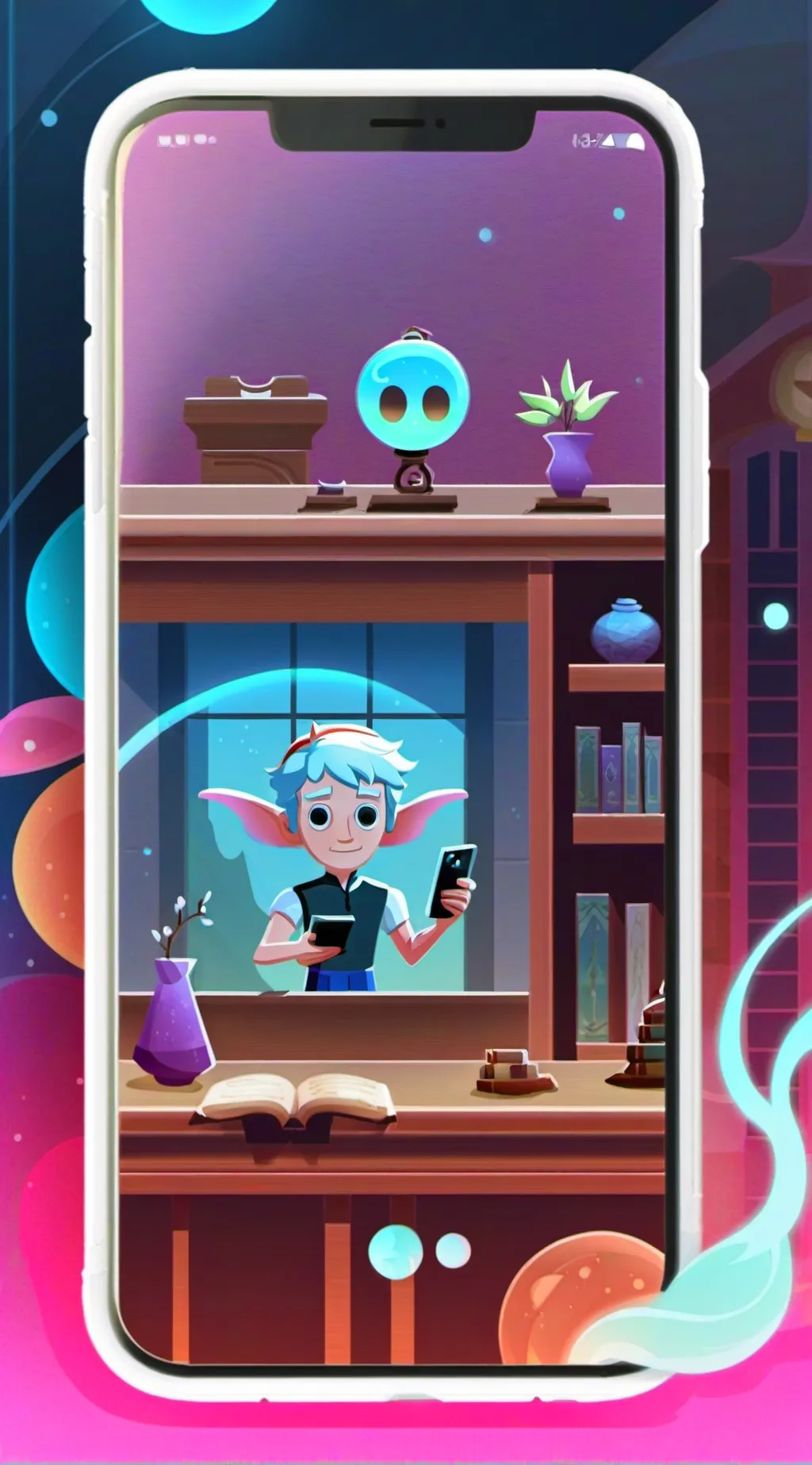 ai character: smartphone  background