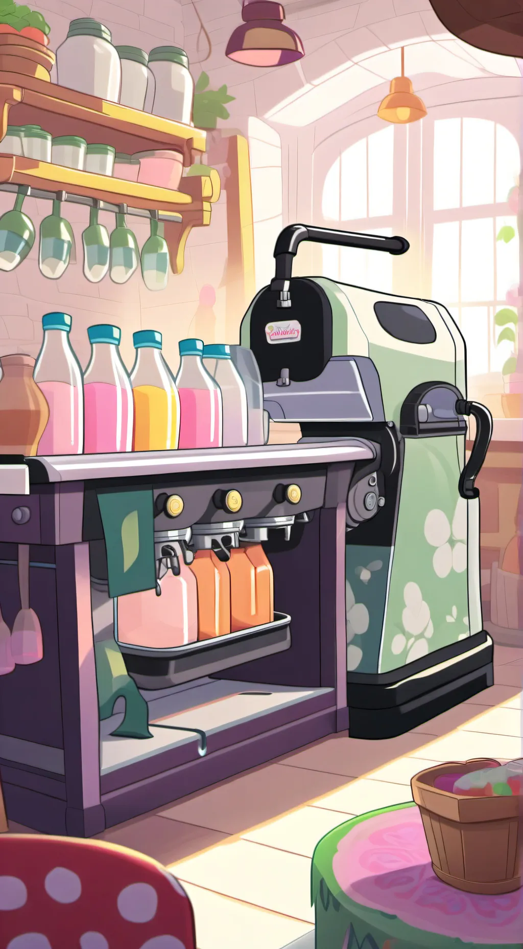 ai character: Milking machine  background