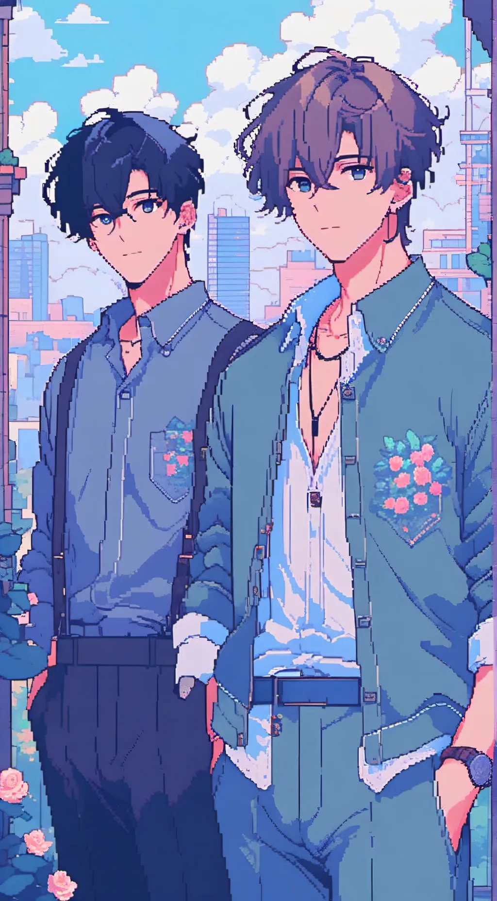 ai character: Isaac y Julián background