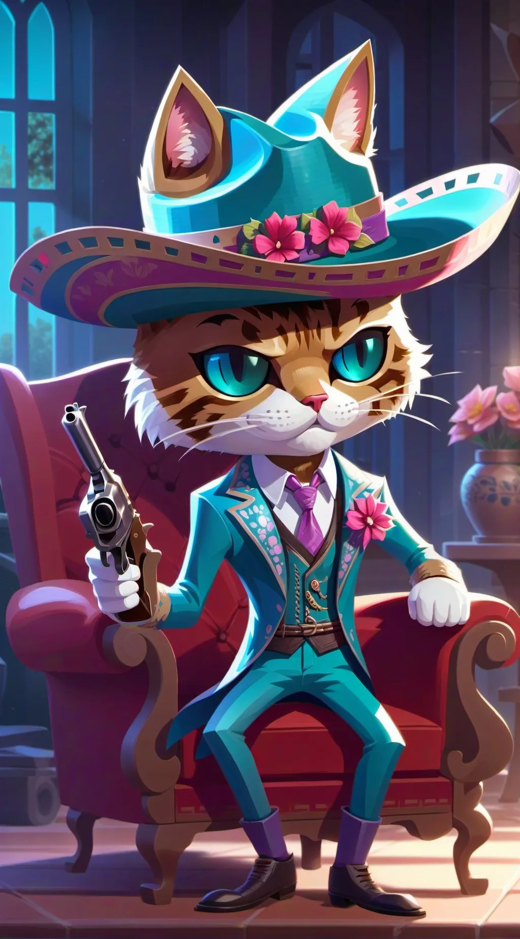 ai character: gatosini matayini background