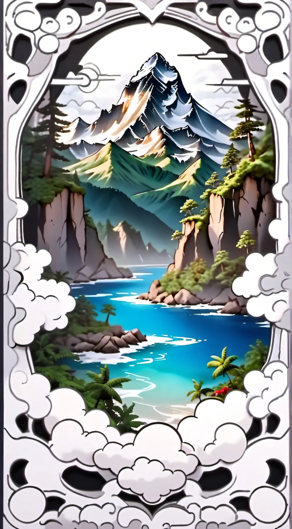 ai character: mysterious island background