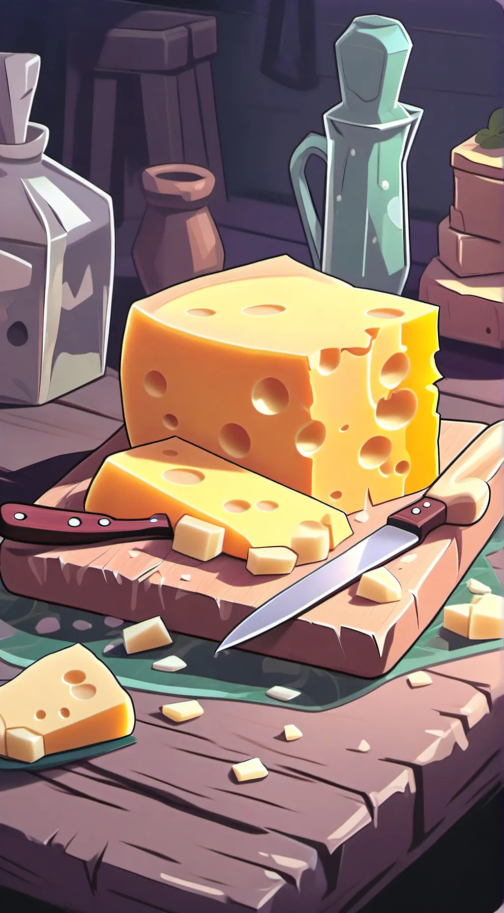 ai character: cheese background
