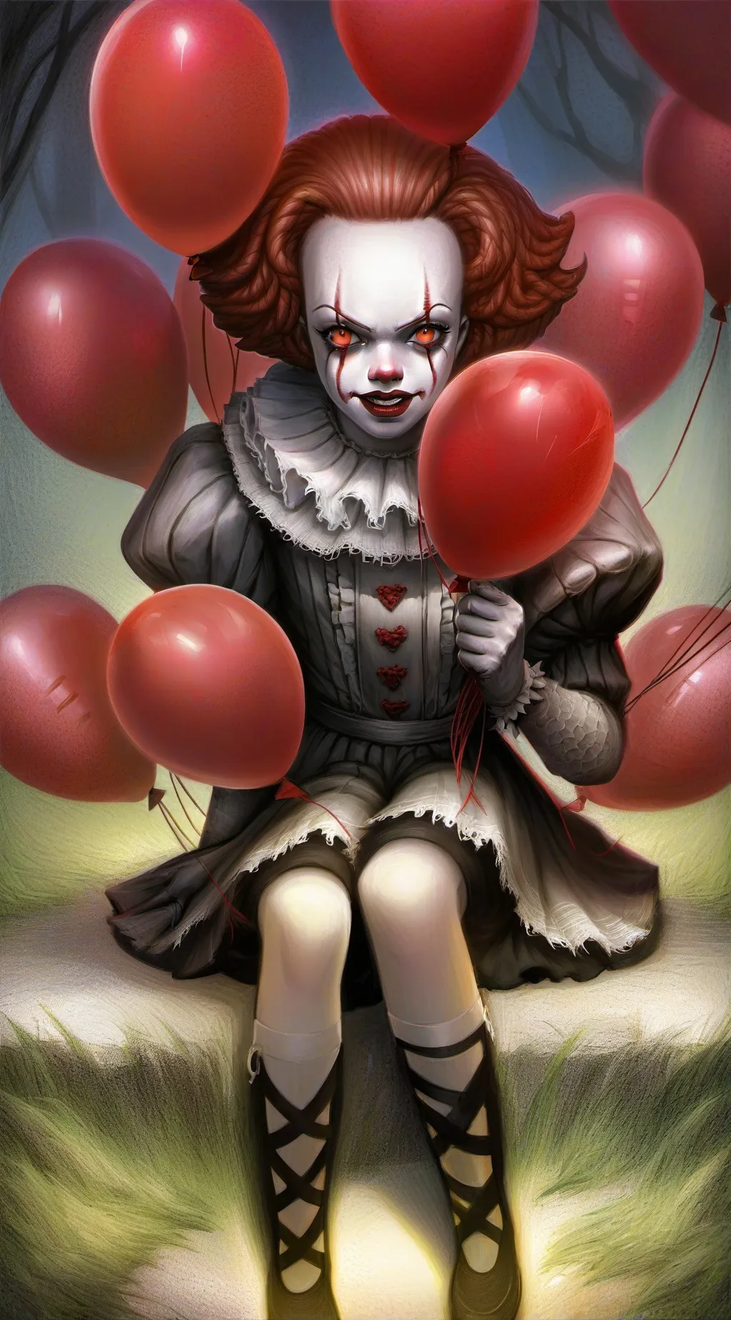 ai character: Pennywise  background