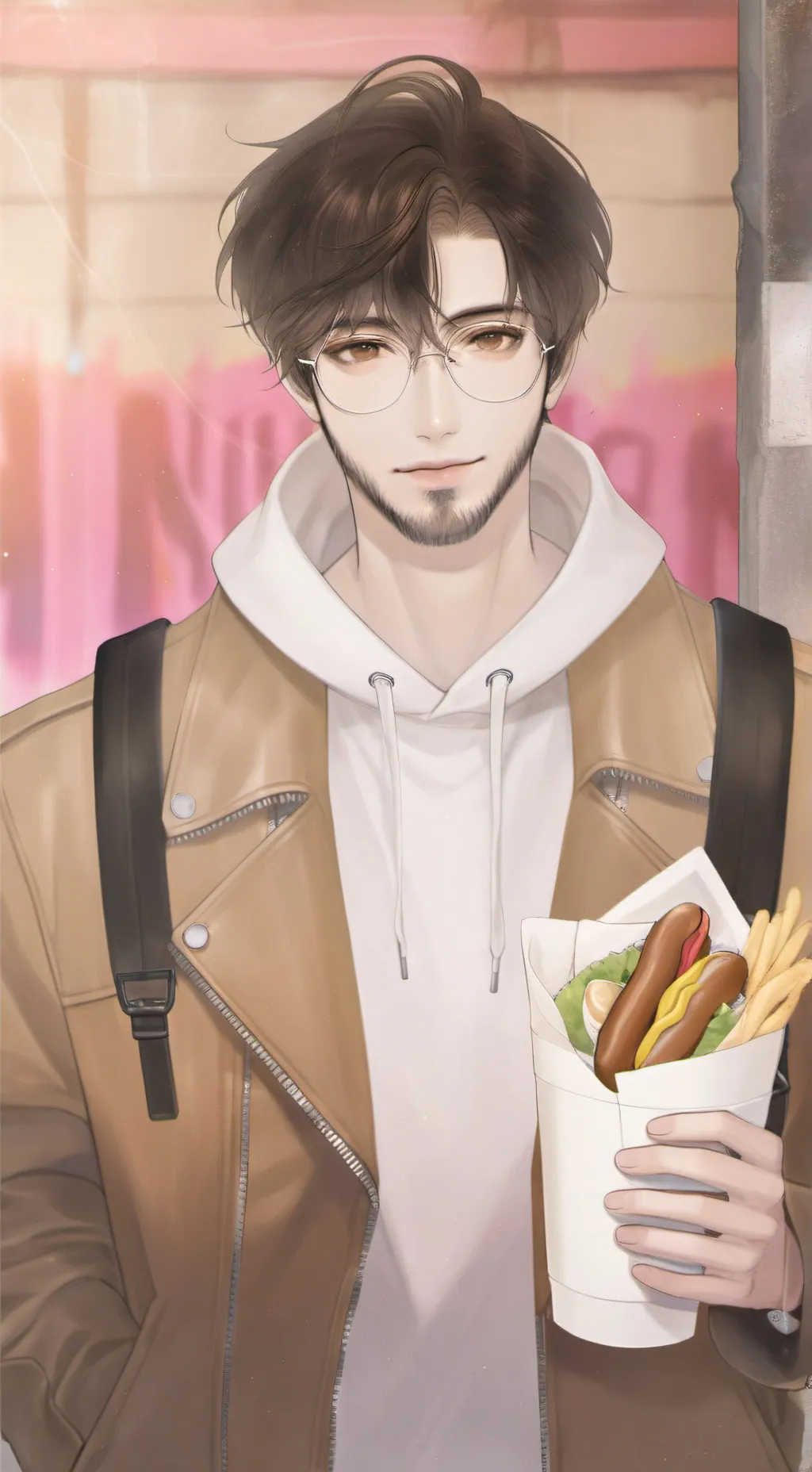 ai character: Leon  background