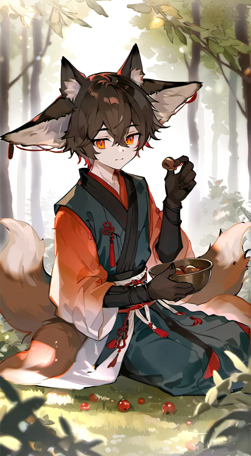 ai character: Digging Fox Furry background