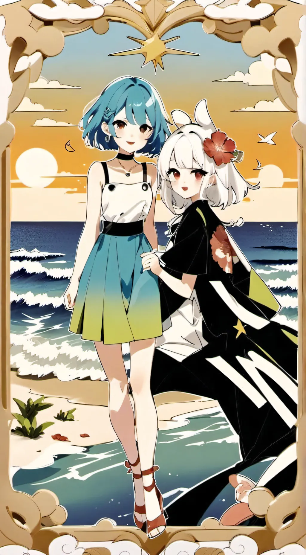 ai character: Sara y Ana te aman background