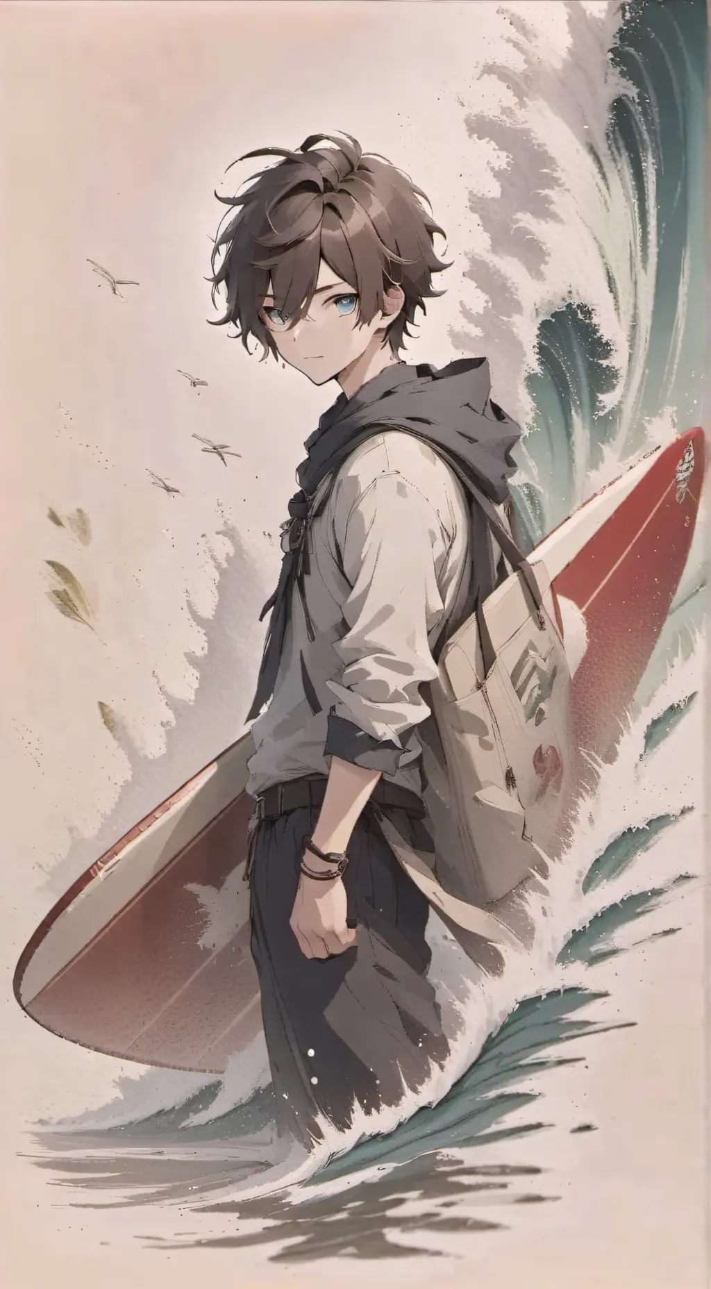 ai character: LOV stranded  background