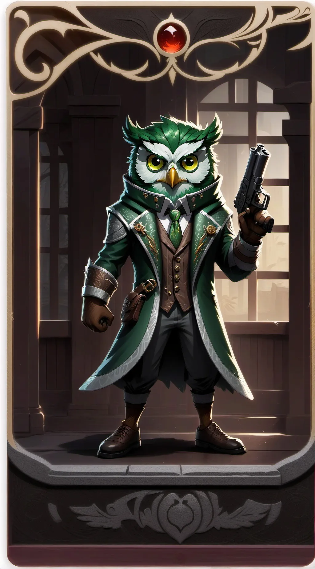 ai character: Duolingo owl  background