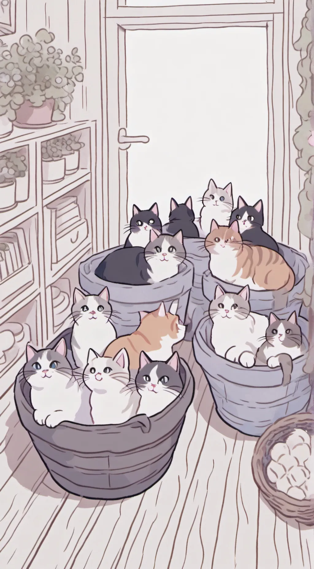 ai character: 100 billion cats background