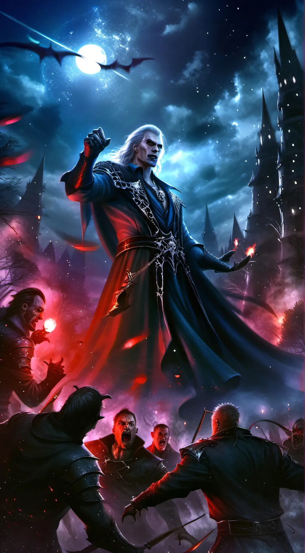 ai character: Wolf vs vamp background