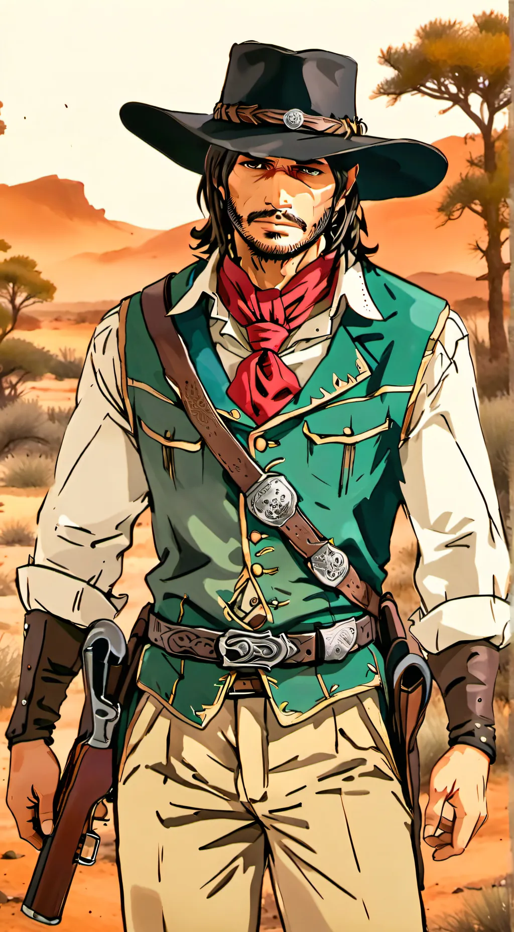 ai character: John Marston  background