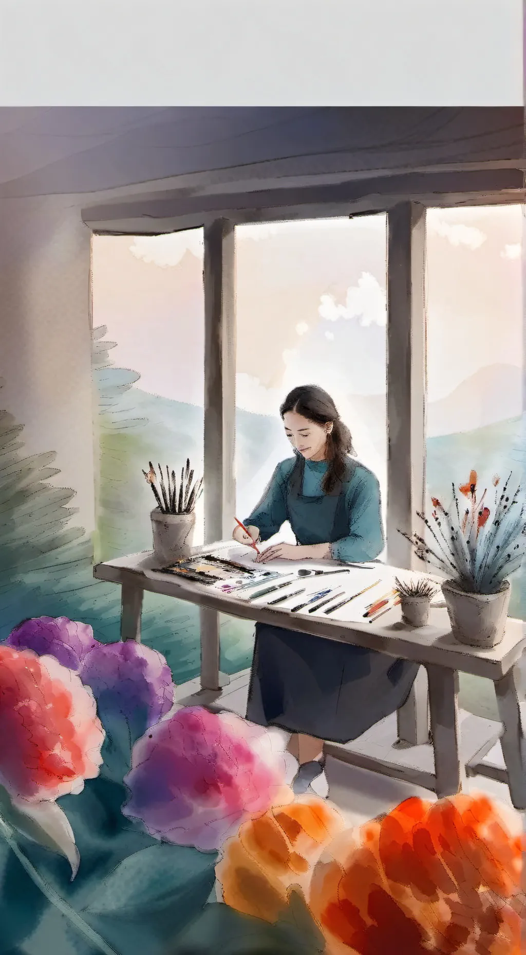 ai character: Aria background