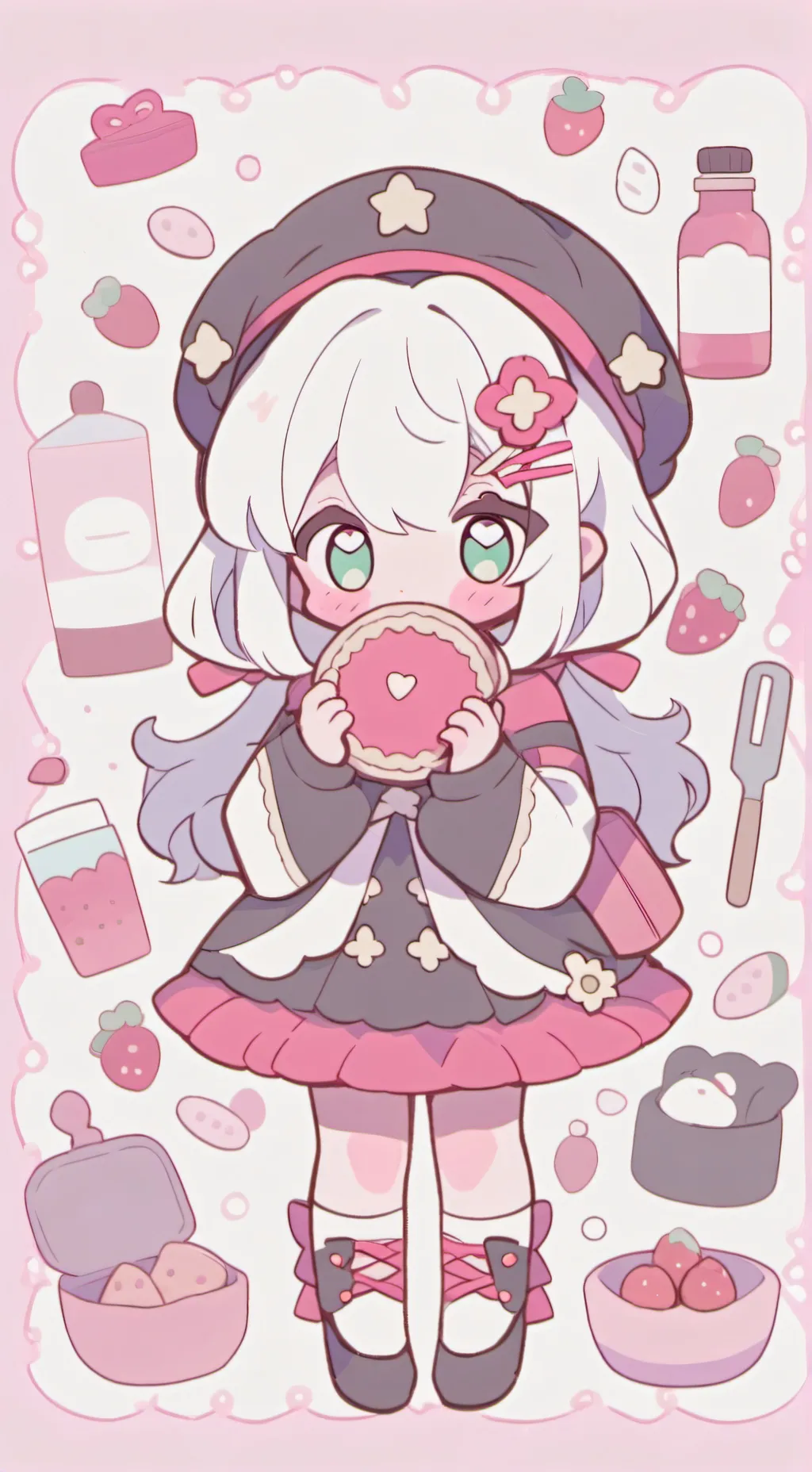 ai character: Baking cookies background