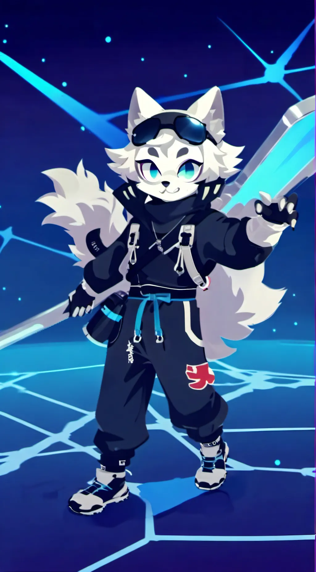 ai character: ninja cat survival background