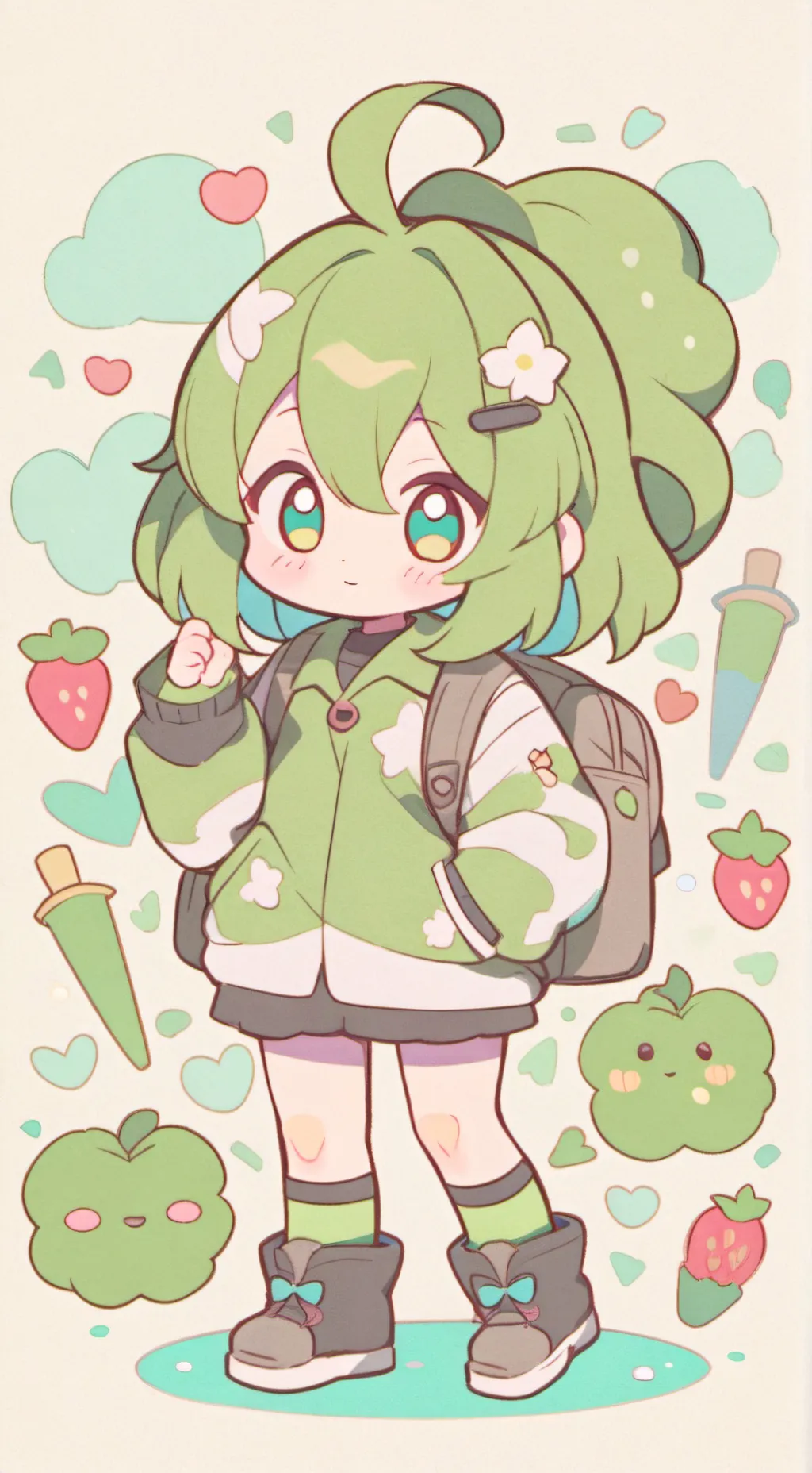 ai character: sparkles background