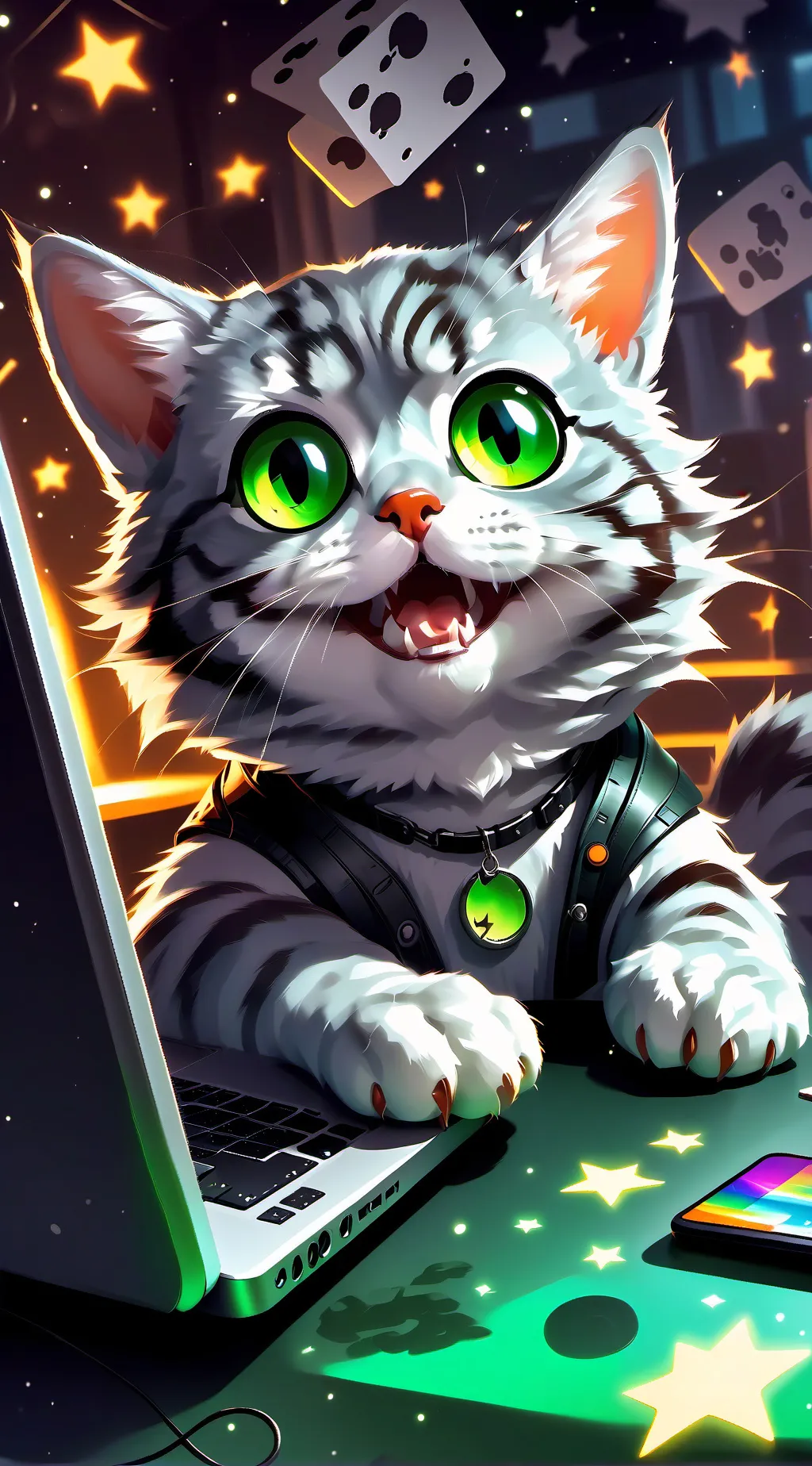 ai character: MemeMaster Meow background