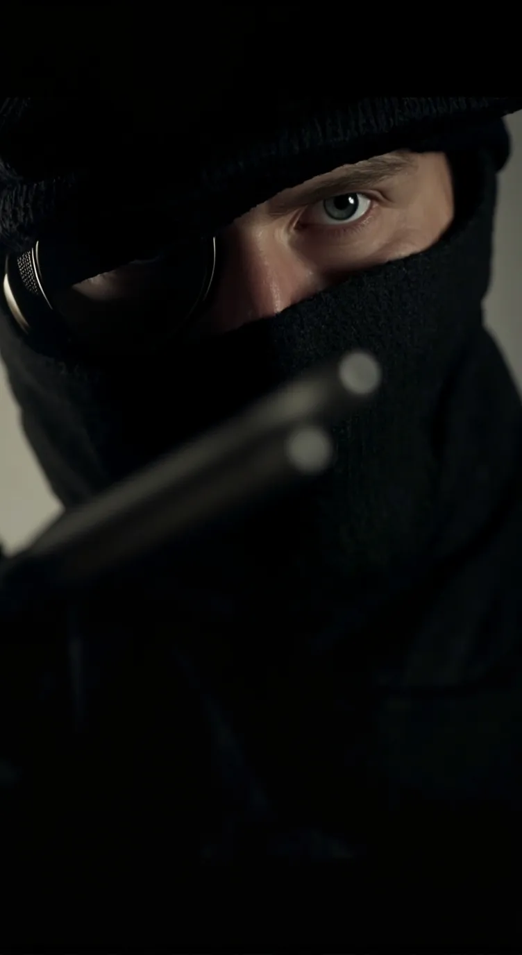 ai character: Robber in yr house background