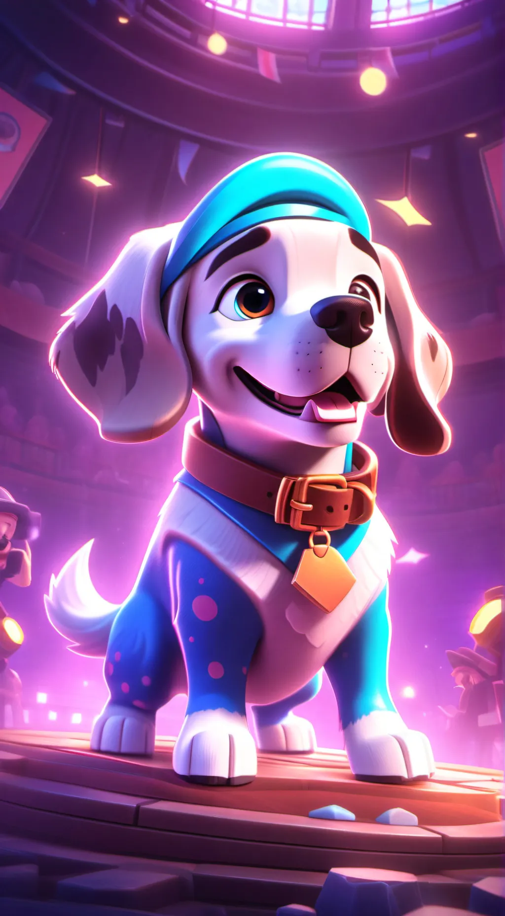 ai character: bluey  background