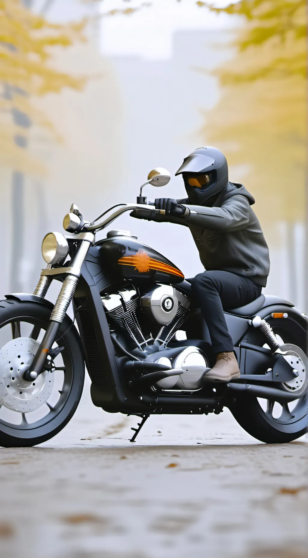 ai character: motorcycle guy  background