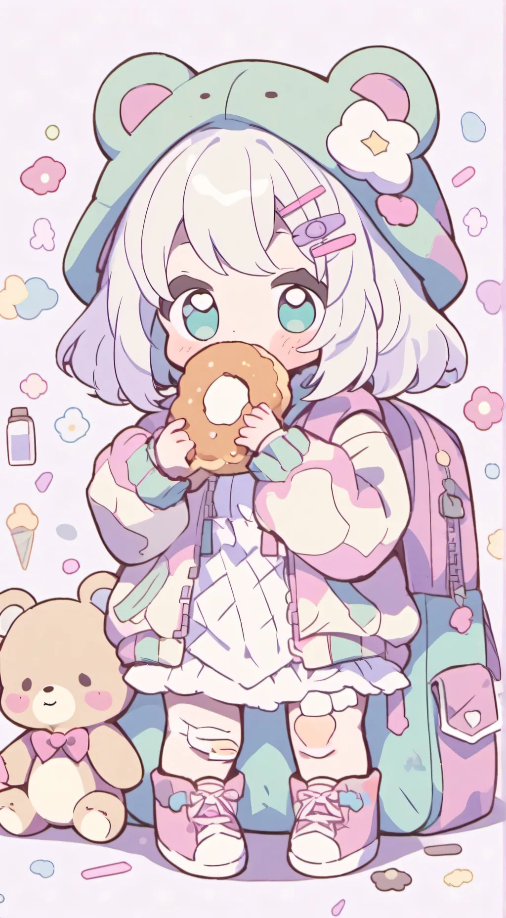 ai character: chicken nuggetkaty background