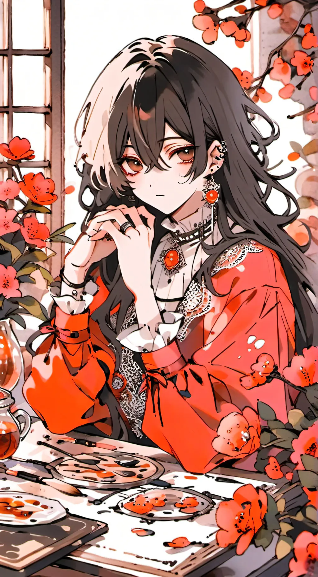 ai character: emo anime girl background