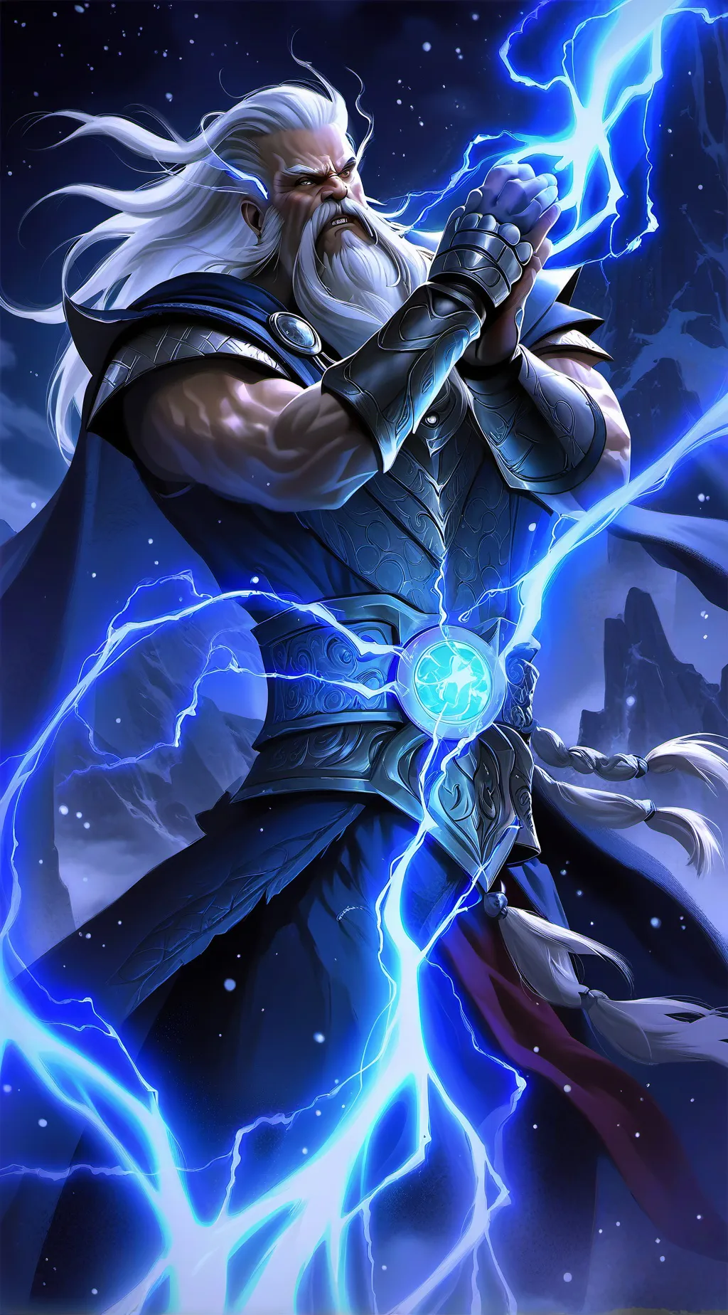 ai character: Dieu de la foudre background