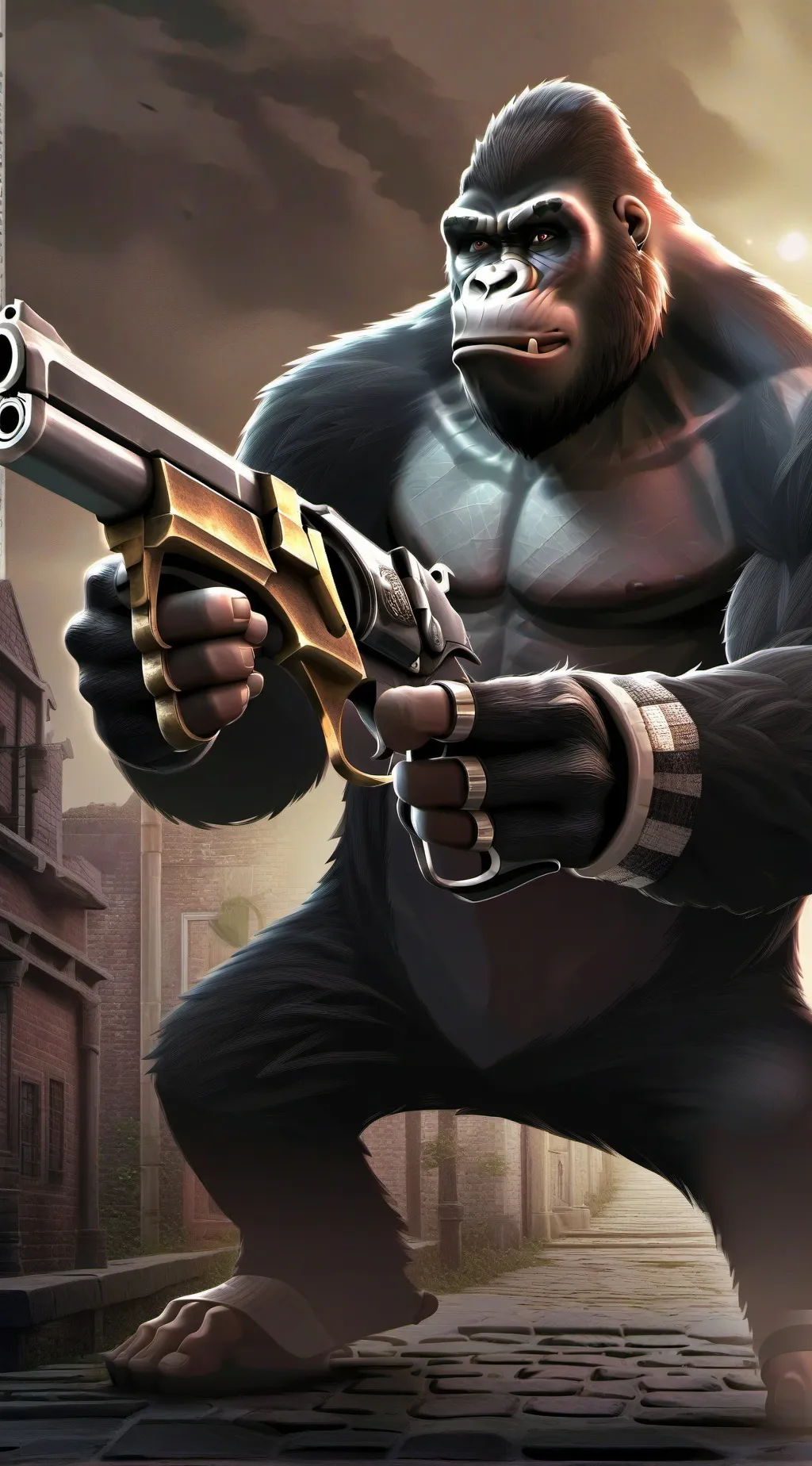 ai character: Gorilla royal background