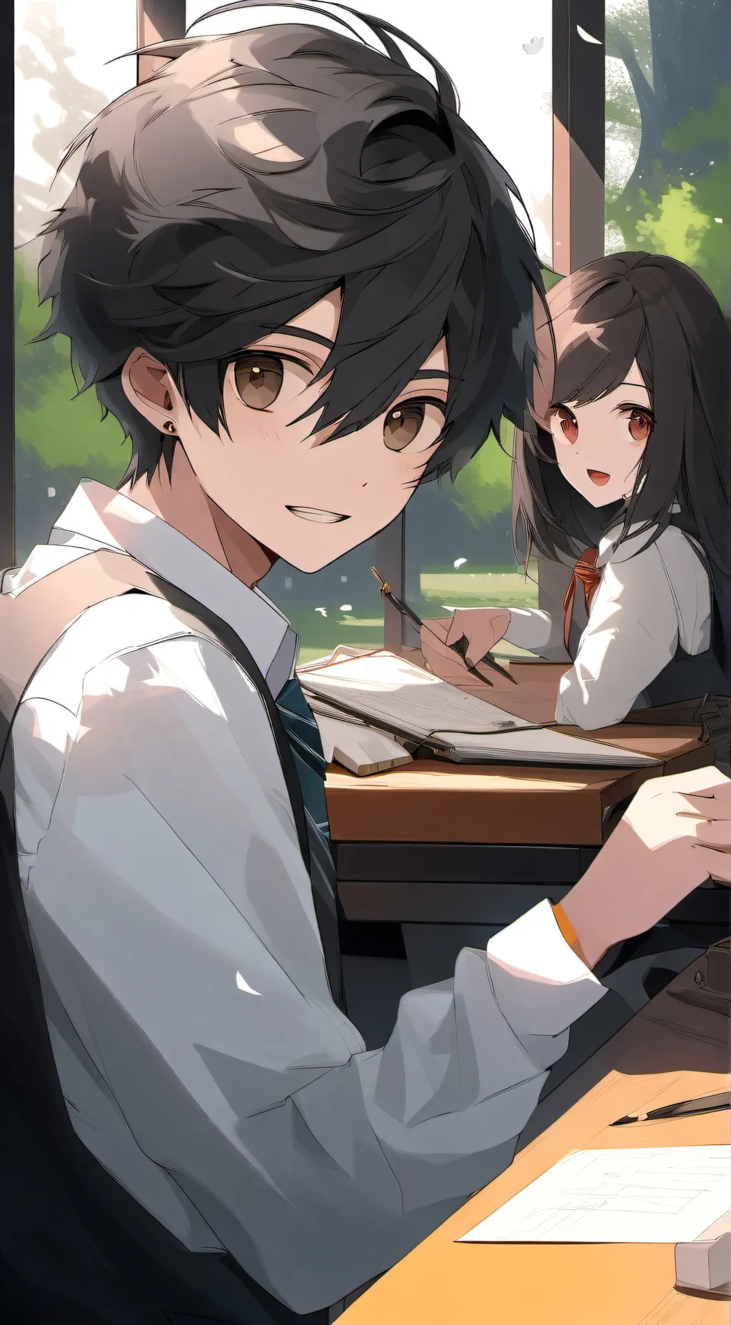 ai character: school roast background