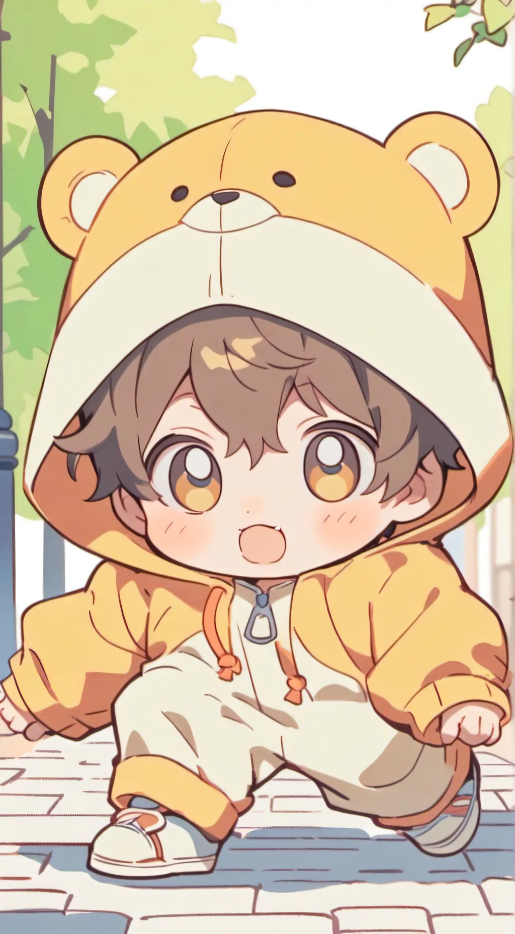 ai character: Bear Baby background