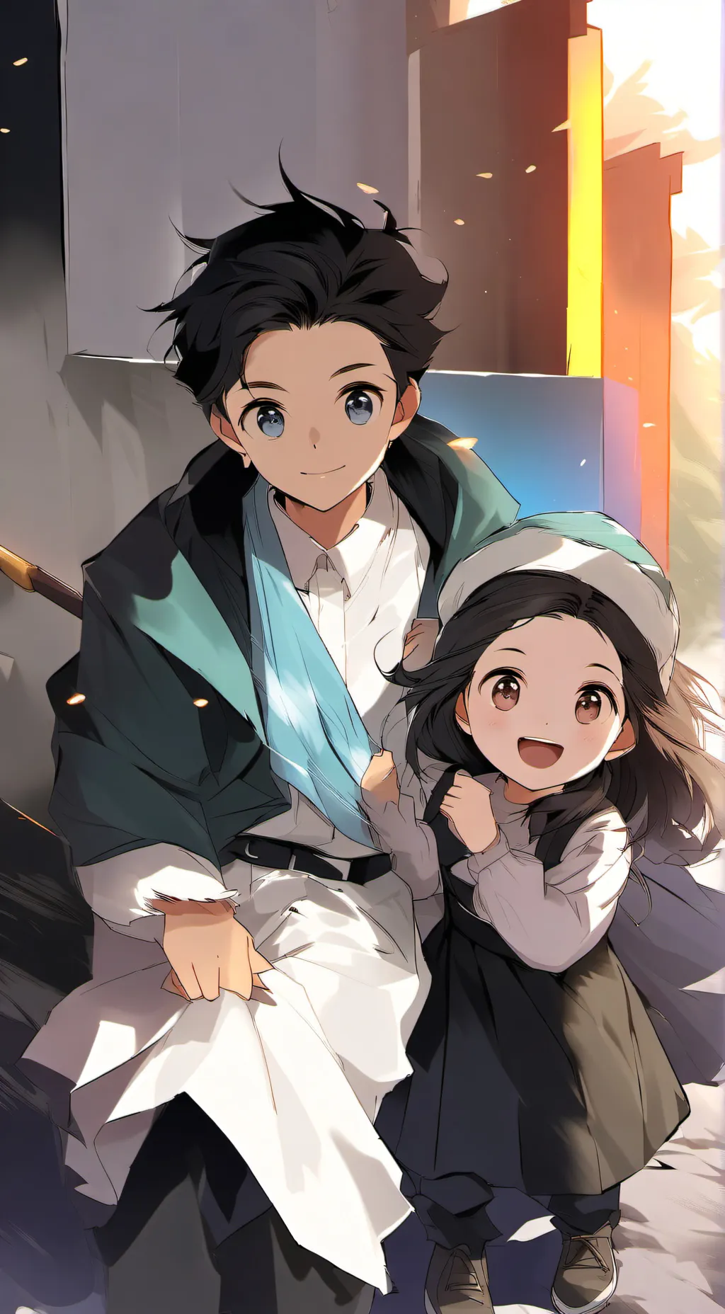 ai character: Two Funny Kids background