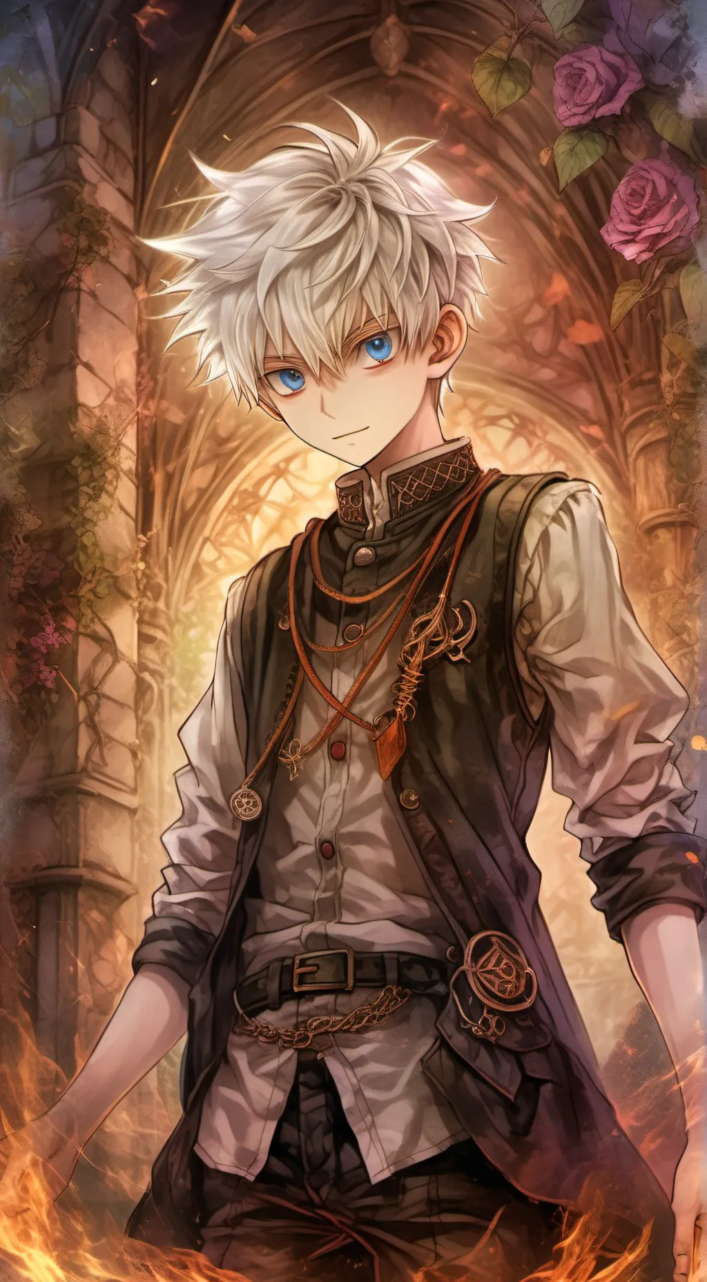 ai character: Killua zoldiyack  background