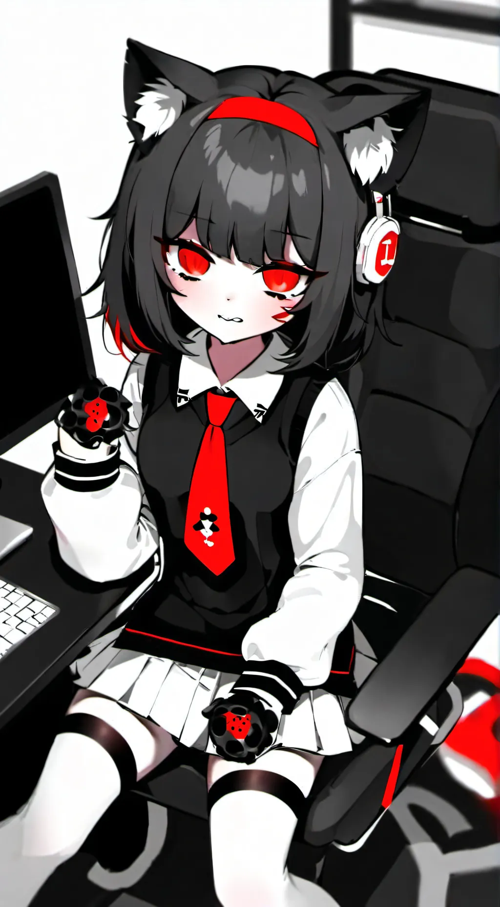 ai character: kitty gaming.exe background