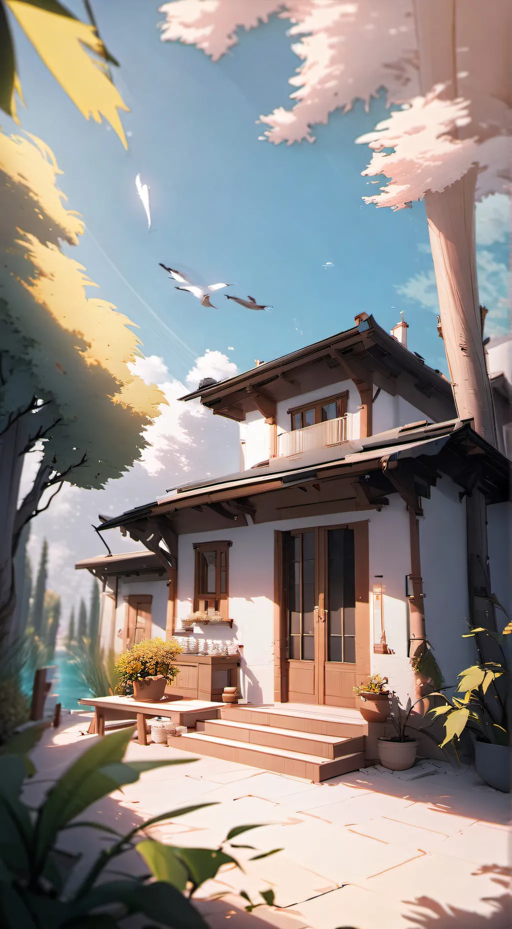 ai character: DW x Little house background