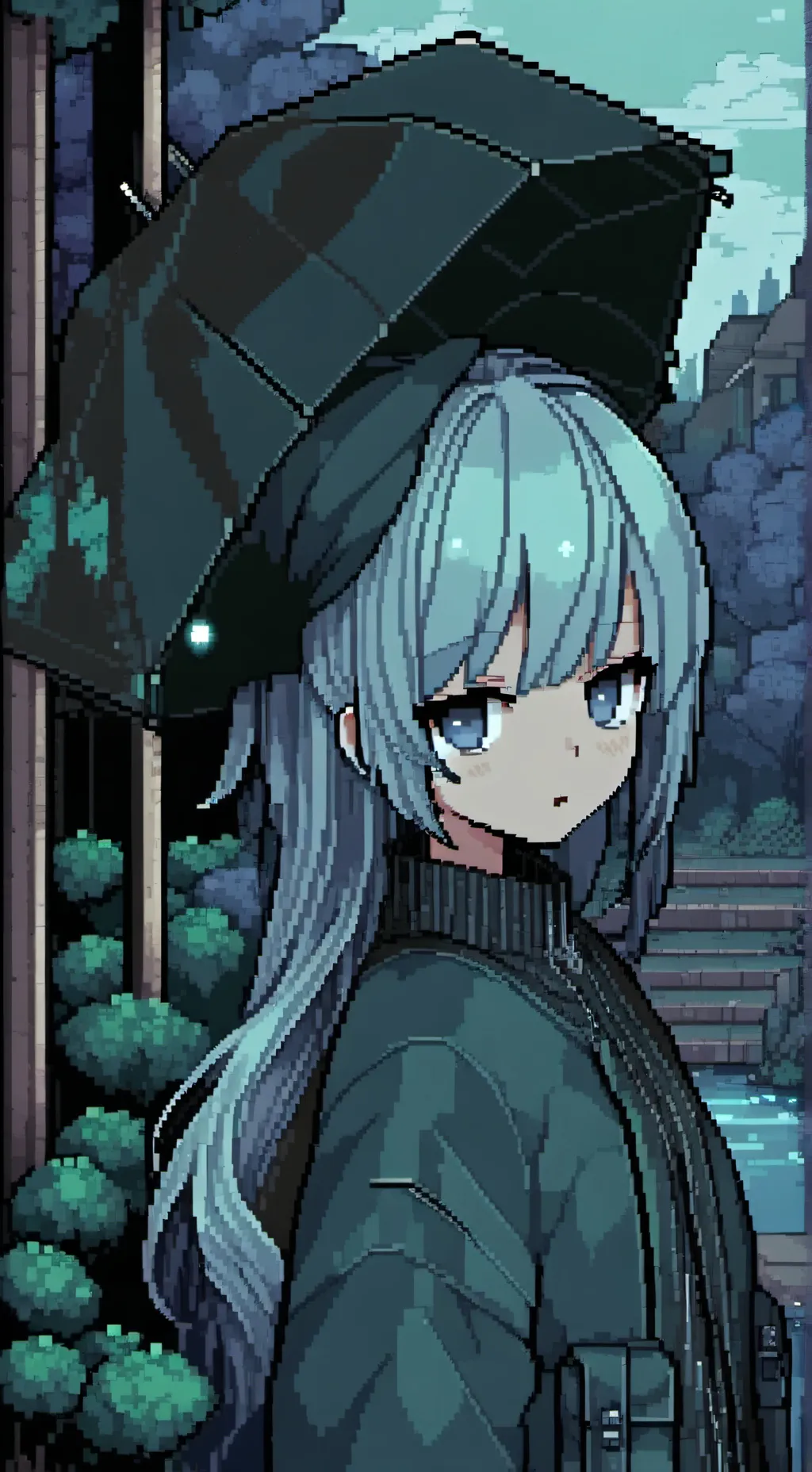 ai character: depressed girl background