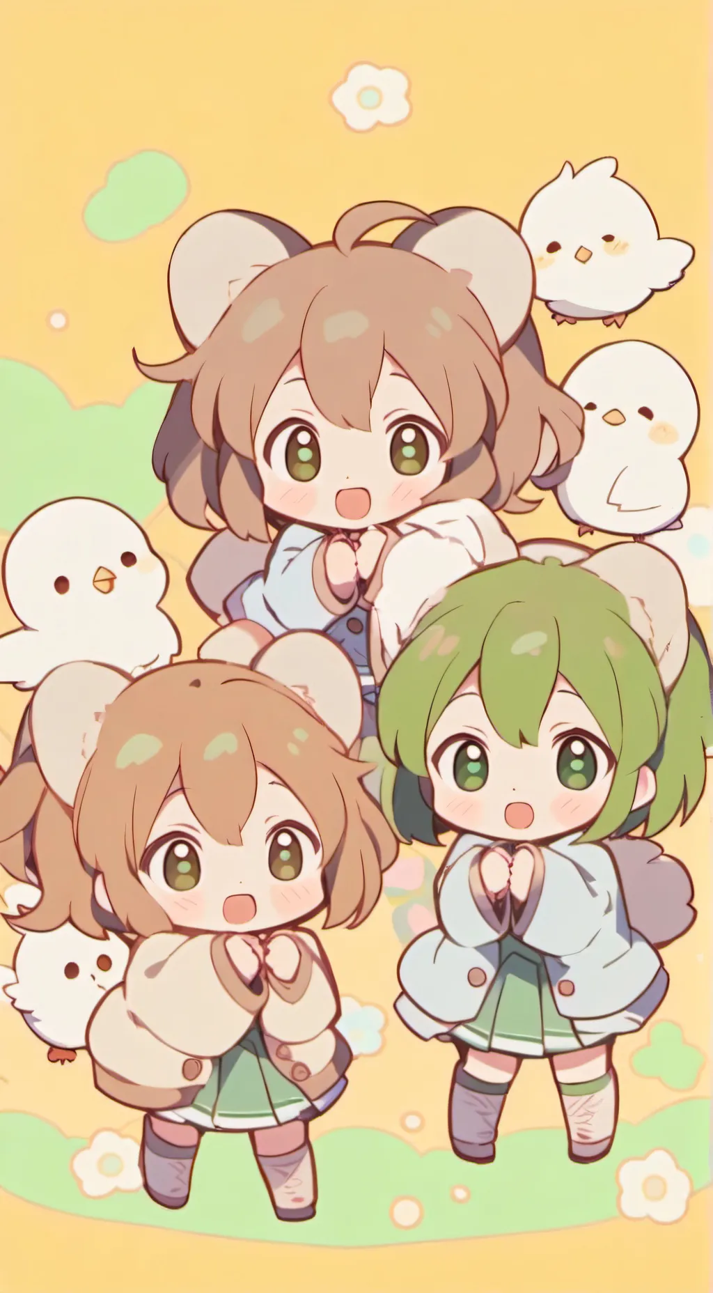 ai character: 3 bebitas background