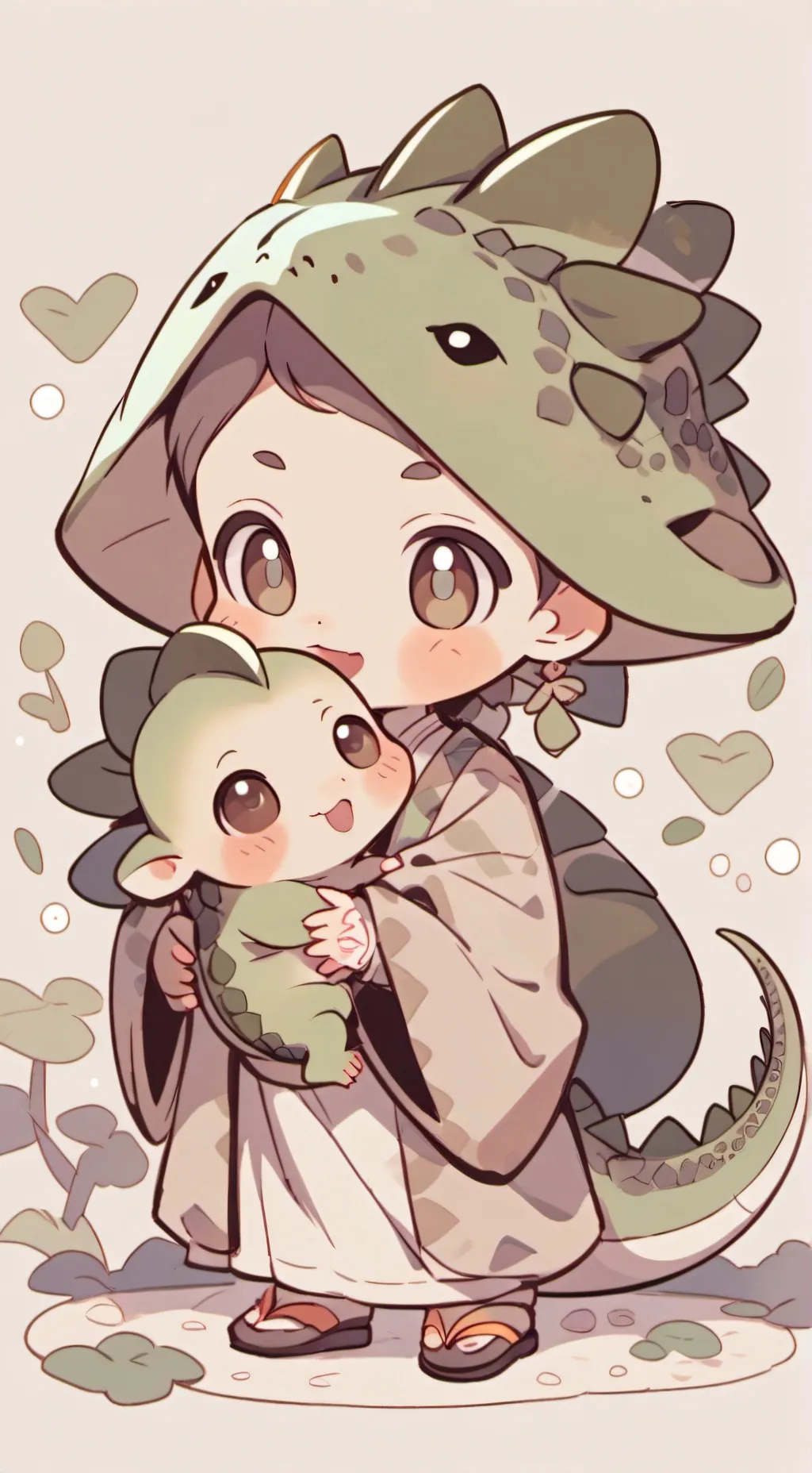 ai character:  lizard baby thing background