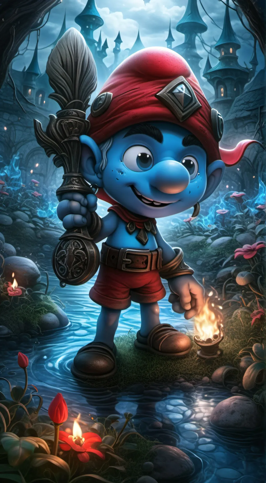 ai character: muerte de pitufina background