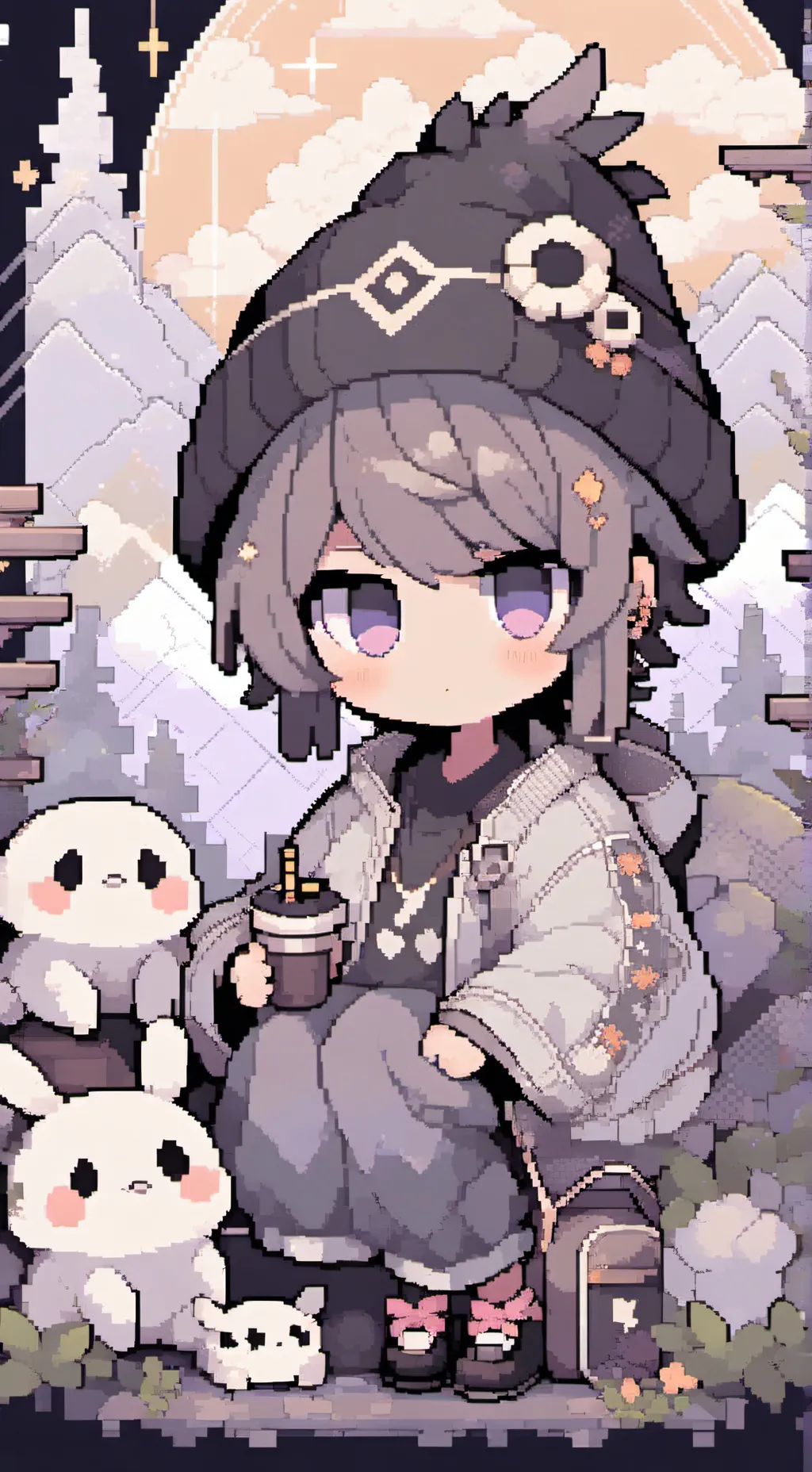 ai character: Black background