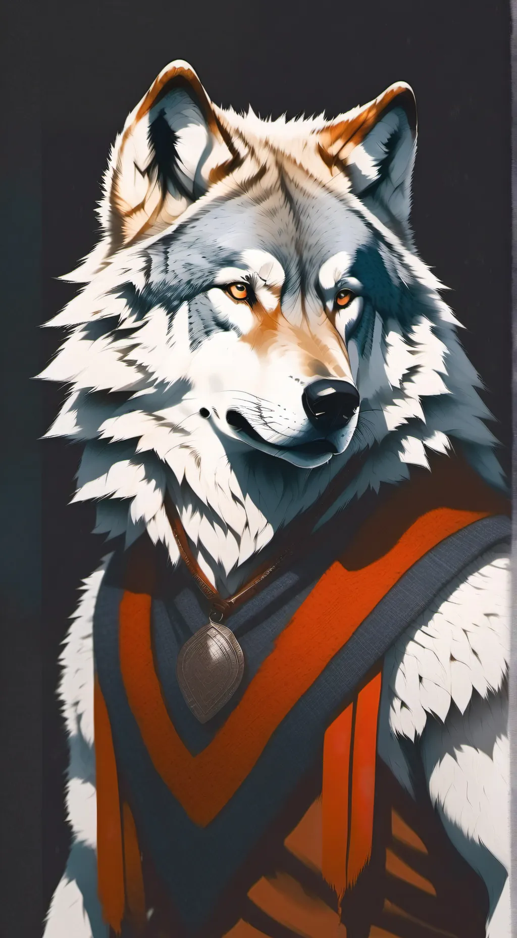 ai character: Puppy under wolves background