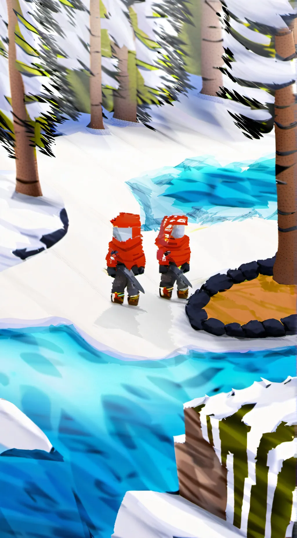 ai character: exploração do gelo background